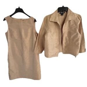 NWT Finity Sheath/Jacket 100% Silk, Beach, Fully Lined Dress Size 6-37"Long